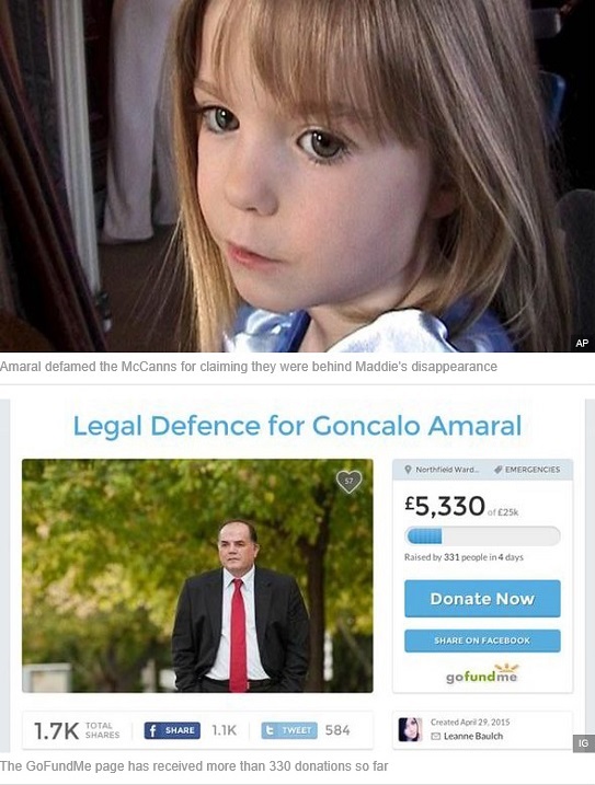 Amaral defamed the McCanns for claiming they were behind Maddie's disappearance