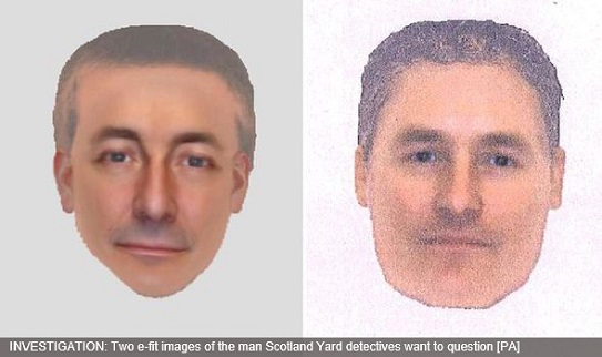INVESTIGATION: Two e-fit images of the man Scotland Yard detectives want to question [PA]