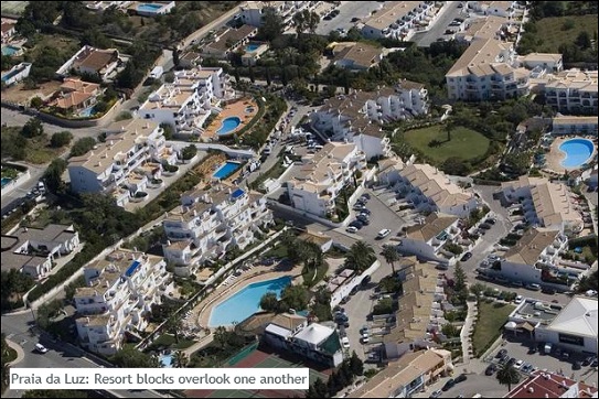 Praia da Luz: Resort blocks overlook one another
