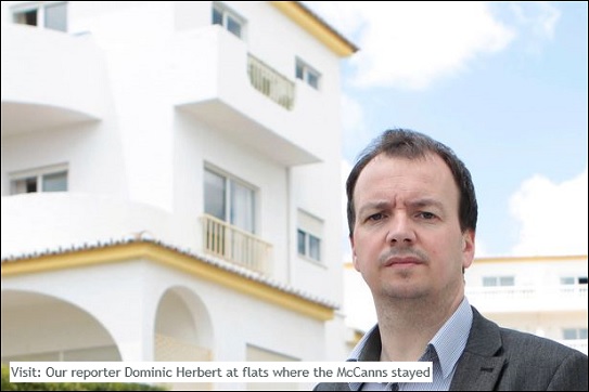 Visit: Our reporter Dominic Herbert at flats where the McCanns stayed