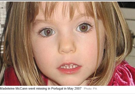 Madeleine McCann went missing in Portugal in May 2007 Photo: PA