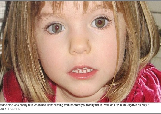 Madeleine was nearly four when she went missing from her family's holiday flat in Praia da Luz in the Algarve on May 3 2007 Photo: PA
