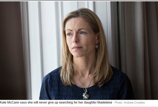 Kate McCann says she will never give up searching for her daughter Madeleine Photo: Andrew Crowley