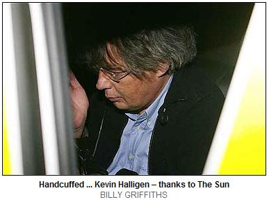 Handcuffed ... Kevin Halligen  thanks to The Sun