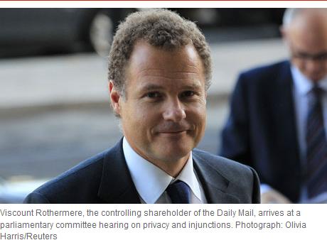 Viscount Rothermere, the controlling shareholder of the Daily Mail, arrives at a parliamentary committee hearing on privacy and injunctions.