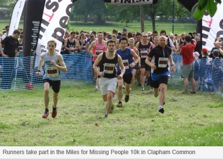 Runners take part in the Miles for Missing People 10k in Clapham Common